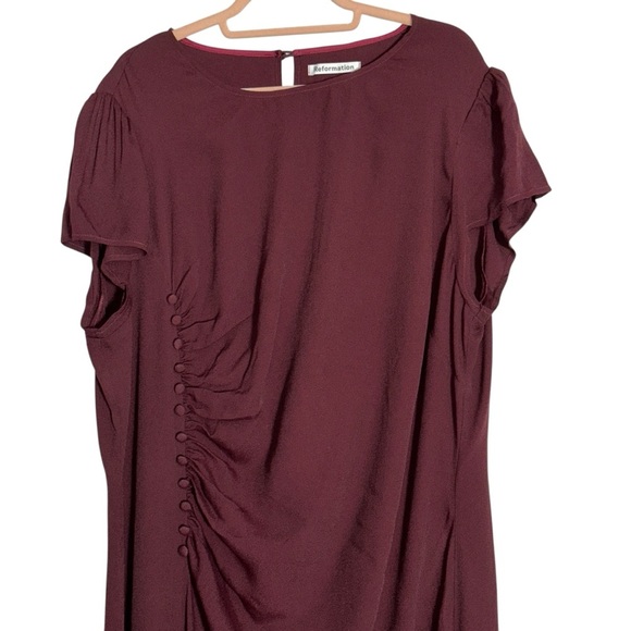 Reformation Burgundy Frasier Crewneck Midi Dress Womens 22 - Picture 3 of 9